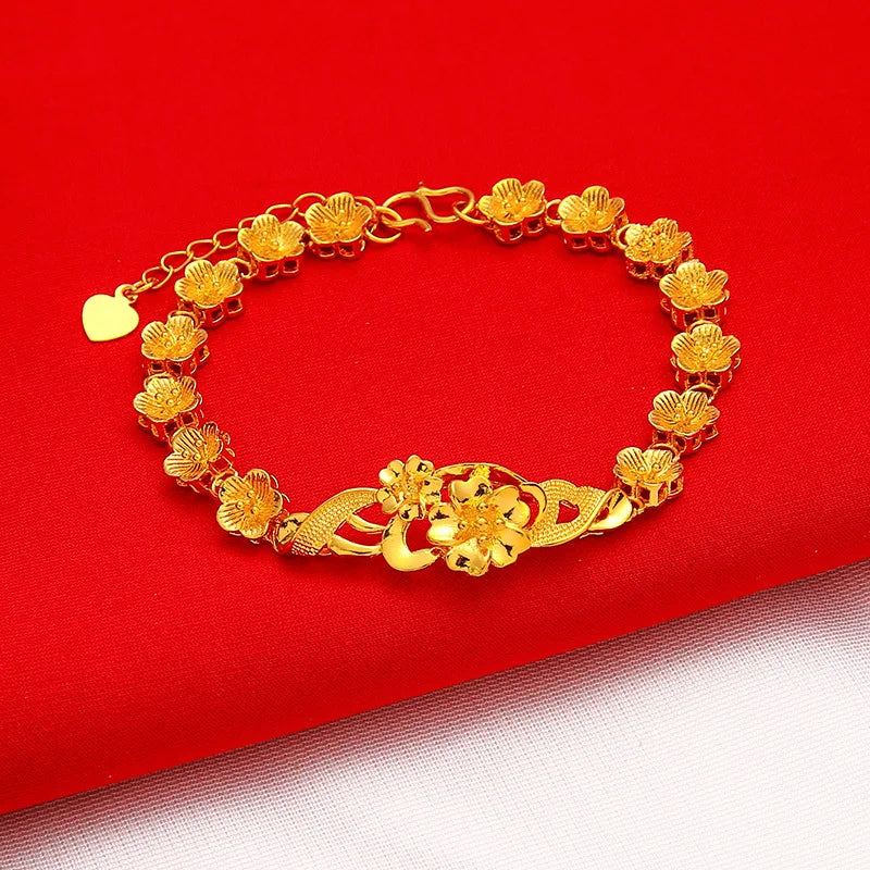 Women's Hand Bracelets Flower Chain Bracelet & Bangle Wristband Pulsera Femme Vintage Wedding Jewelry Accessories Wholesale Gift