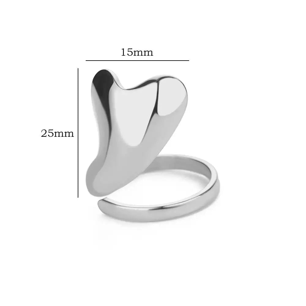 Open Heart Rings for Women Waterproof Premium Stainless Steel Ring Classic Glossy Aesthetic Jewelry Finger Accessories anillos