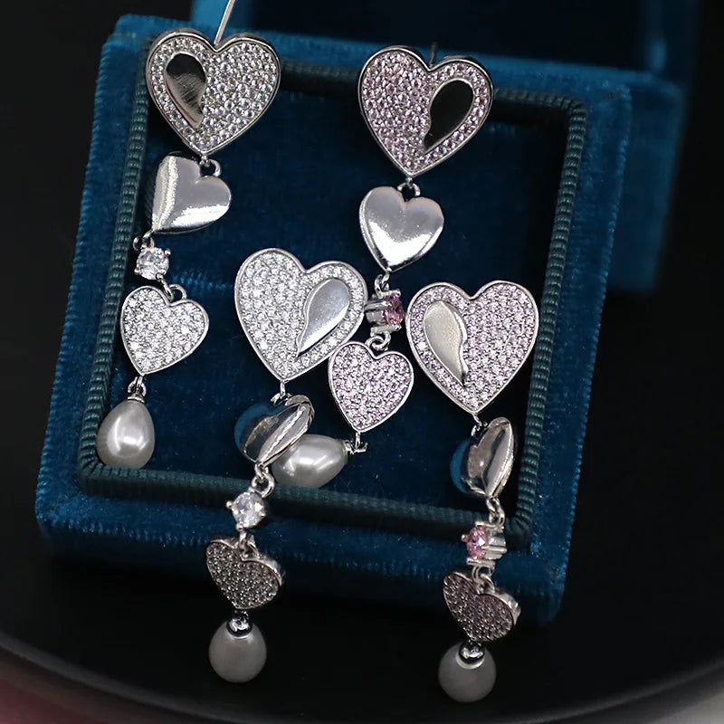 Bilincolor Fashion New Korean Style Peach Heart Earrings for Women