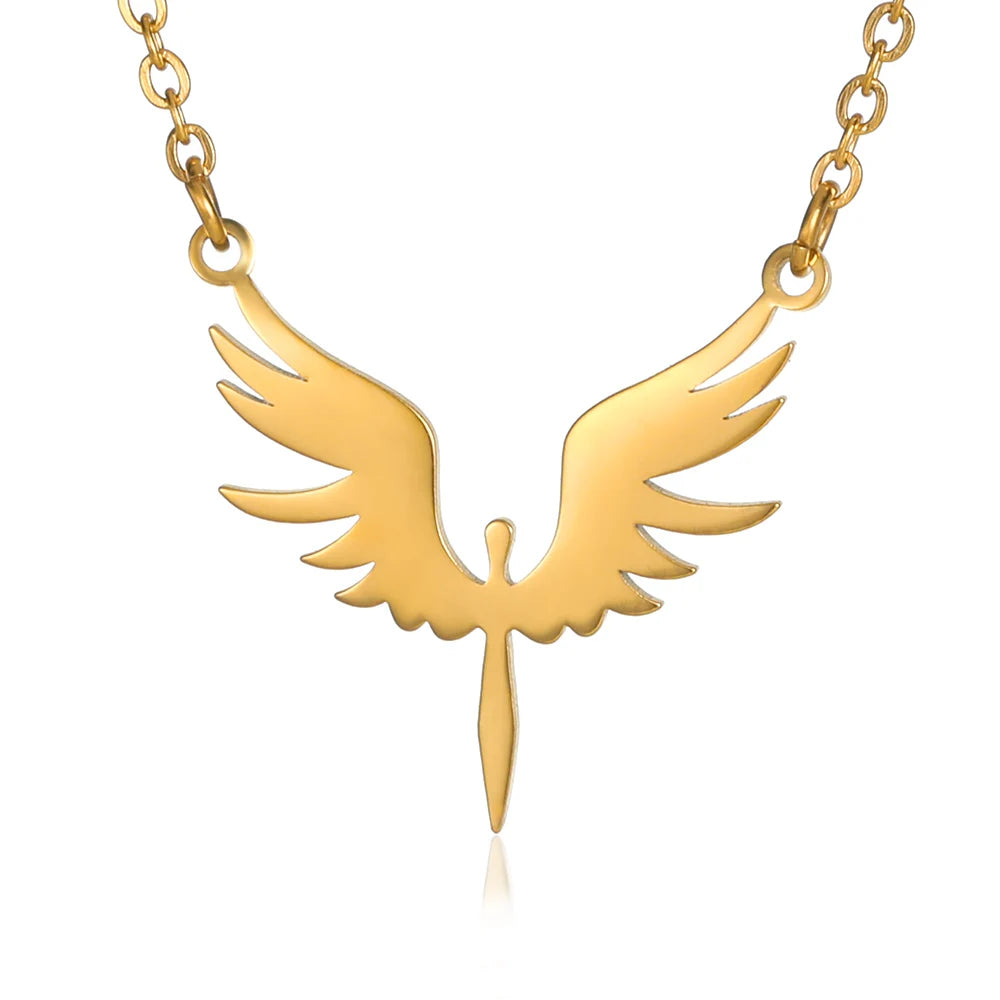 Owl Necklace for Women Stainless Steel Gold Color Pendant Necklaces Lucky Freedom Athena Choker Couple Jewelry collares mujer