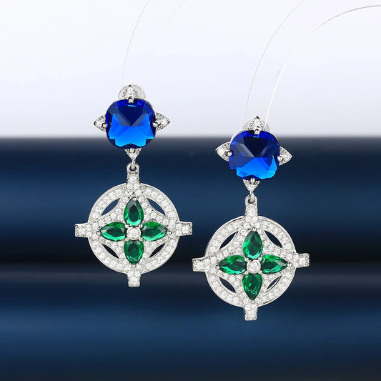 2022 New Geometric Fashion Zircon Elegant Earrings for Wedding or Party