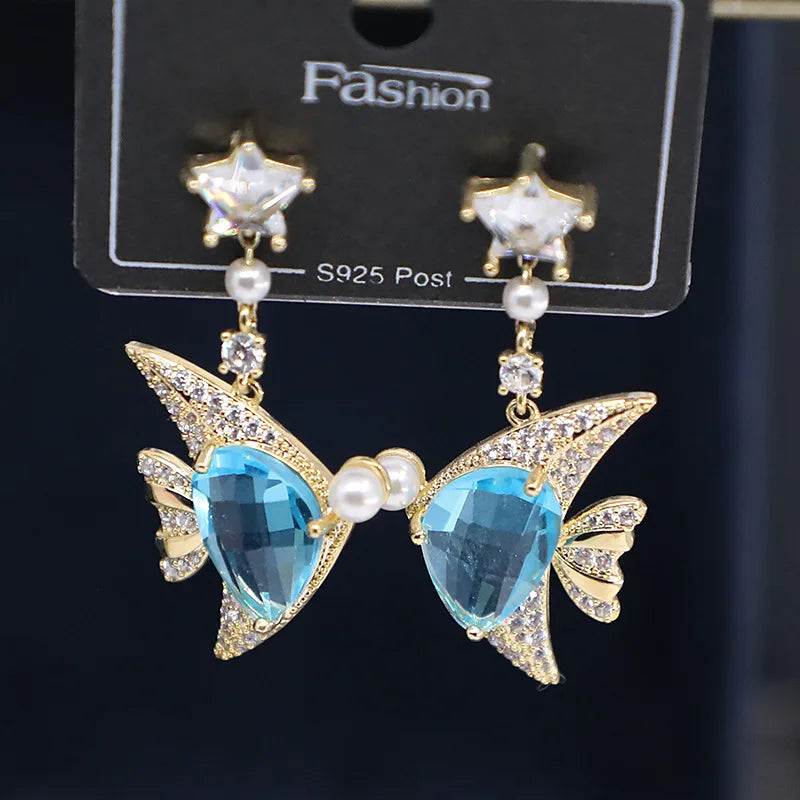 Bilincolor Fashion New Marine Fish Earrings for Women