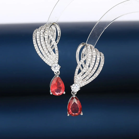 Bilincolor Luxury  Water Drop Zircon Earrings for Wedding or Party