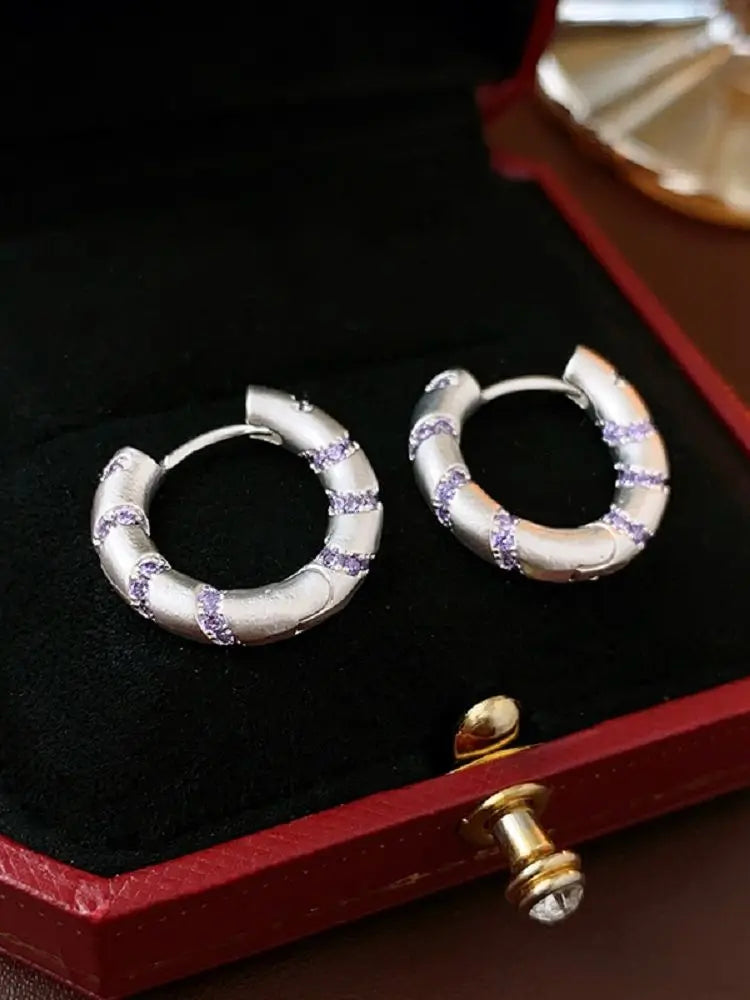 Bilincolor Zircon Circle Earrings for Women