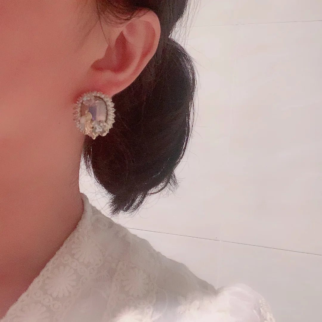 Luxury  Pearl  Zircon Shell Flower Earrings for Women for Gifts