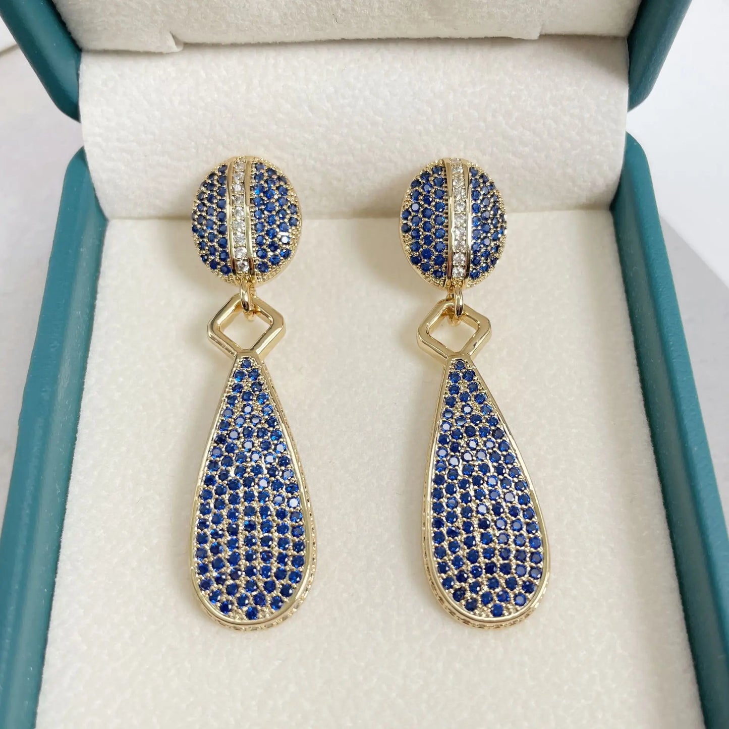 Bilincolor Micro Set Zircon Water Droplet Shaped Light Luxury Earrings For Women