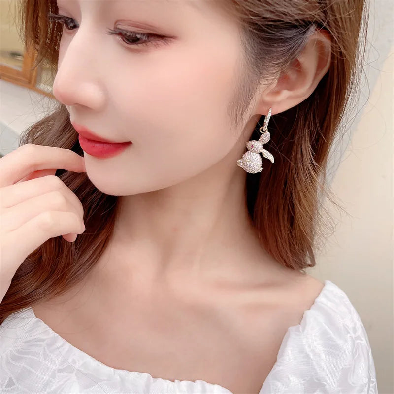 Bilincolor Luxurious and Sweet Girl  Temperament Rabbit Earrings