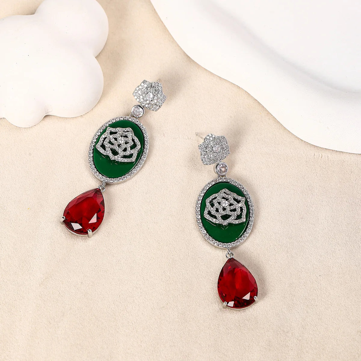 Bilincolor Earrings with Flower Oil Dripping Craft For Women