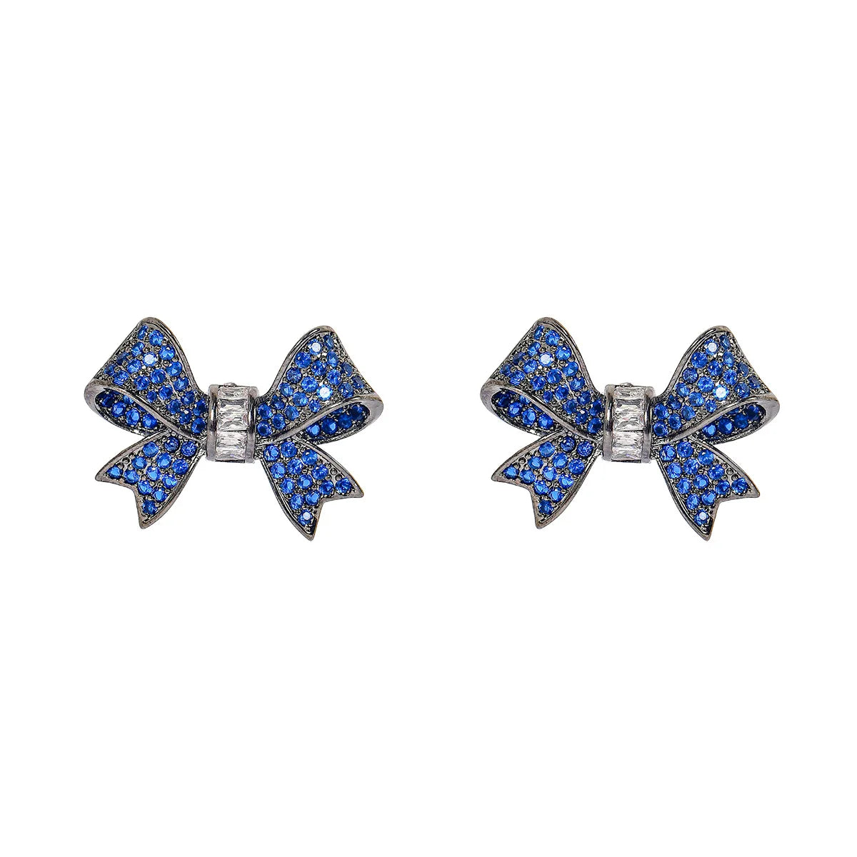 Bilincolor Butterfly Knot Micro Inlaid Zircon Earrings for Women