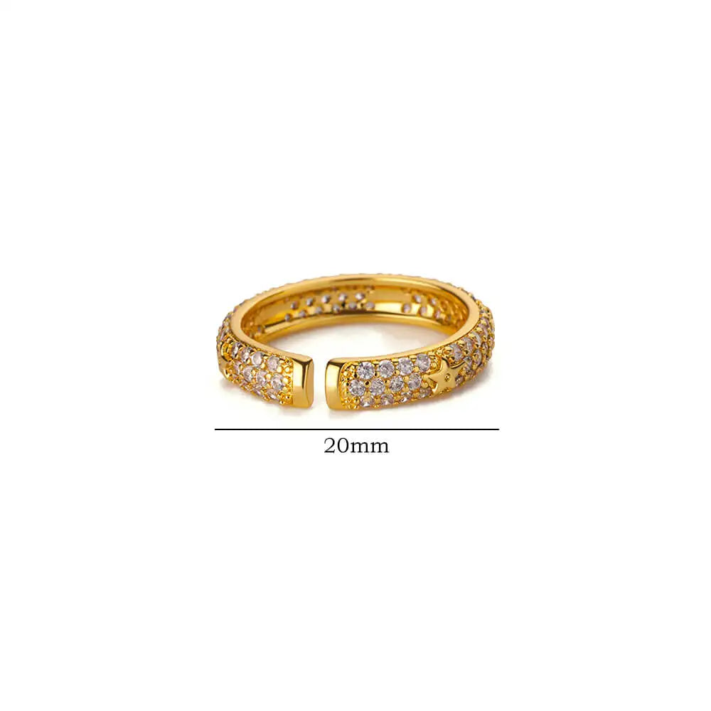 Double Layers Rings for Women Cubic Zircon Stainless Steel Ring Gold Color Finger Band Bling Aesthetic Couple Jewelry anillos