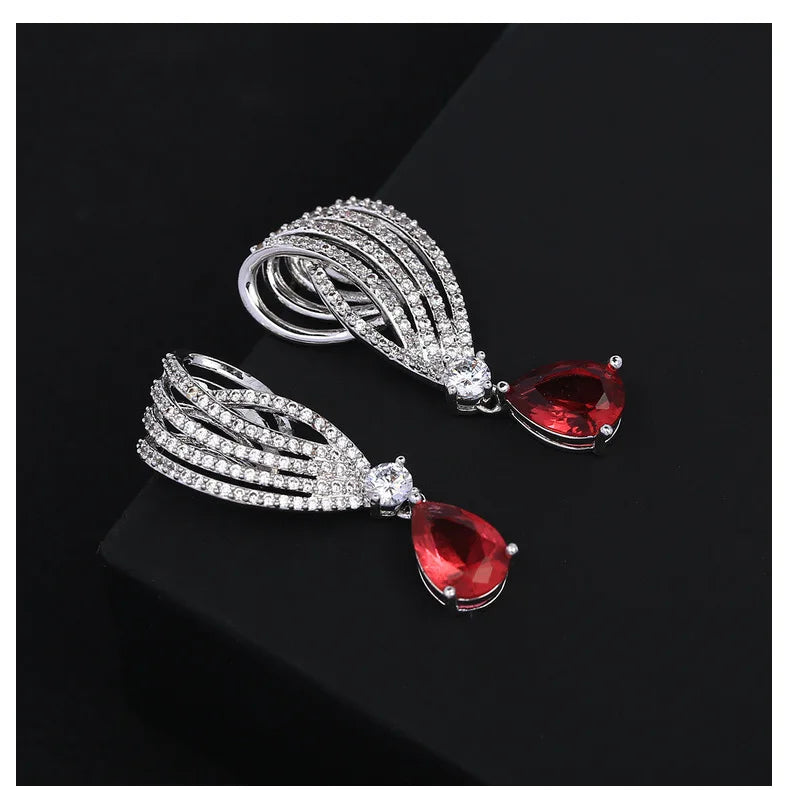 Bilincolor Luxury  Water Drop Zircon Earrings for Wedding or Party