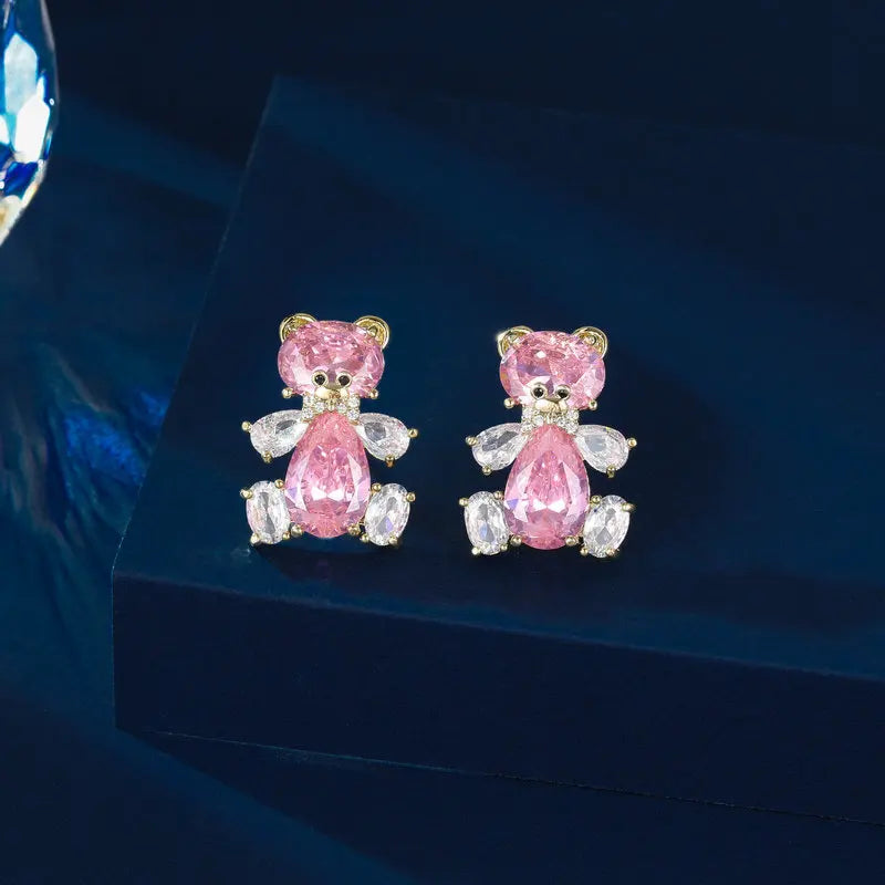 Bilincolor Sweet Temperament and Cute Little Bear Earrings for Women