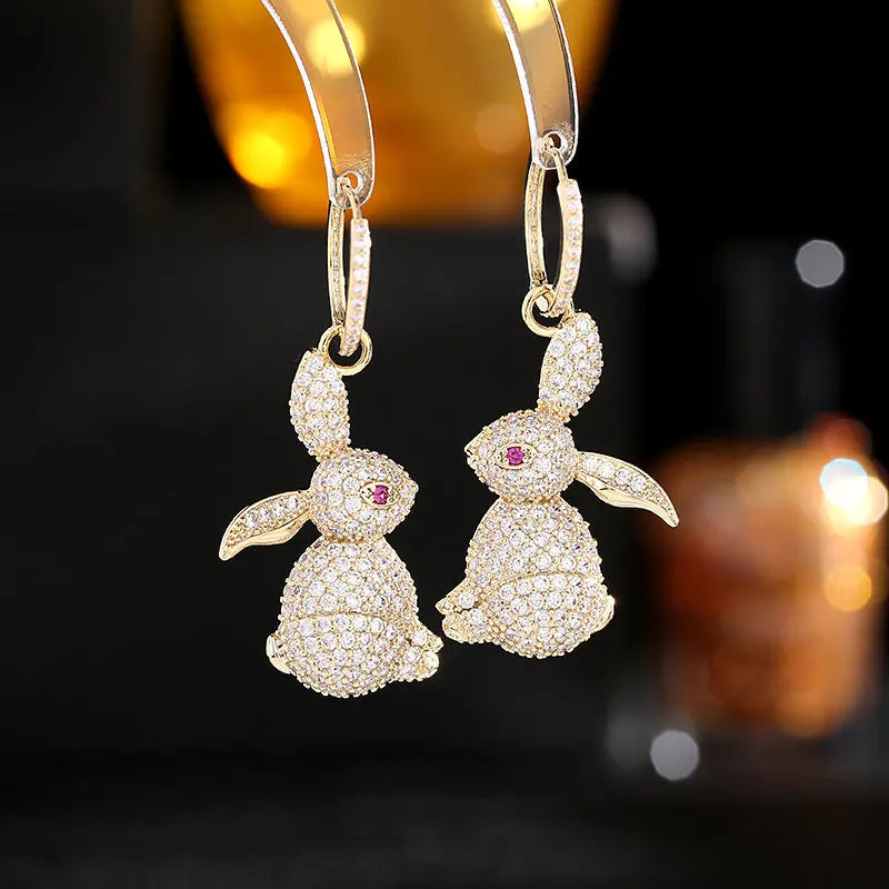 Bilincolor Luxurious and Sweet Girl  Temperament Rabbit Earrings