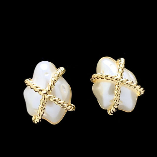 Bilincolor Irregular Baroque Pearl Earrings for Party or Wedding