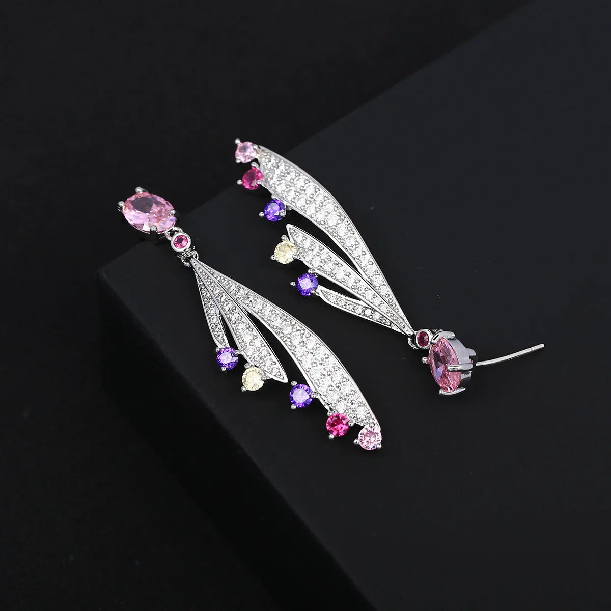 Bilincolor Luxurious and Fashionable Zircon Earrings for Wedding or Party