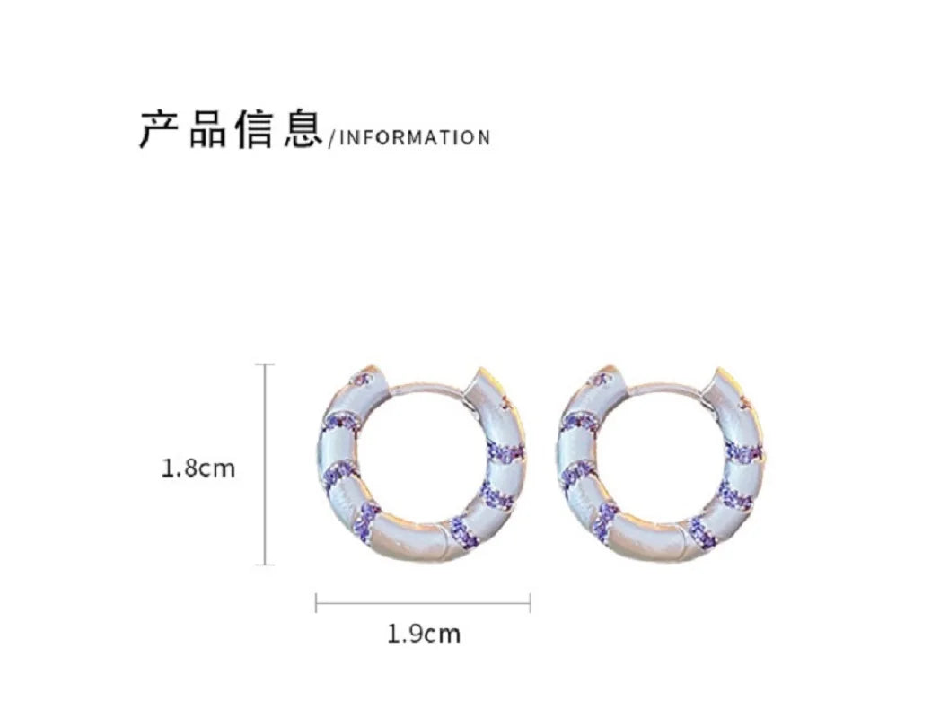 Bilincolor Zircon Circle Earrings for Women