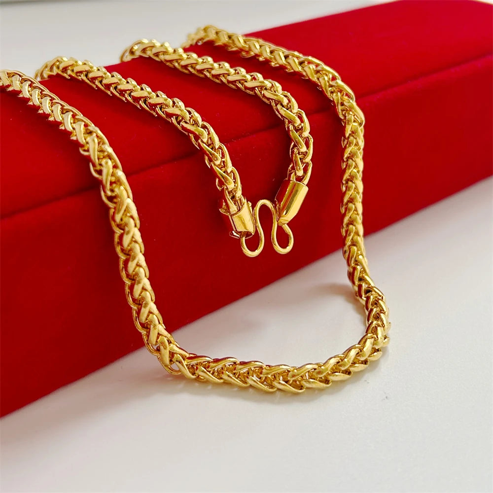 60 cm Long Necklaces For Men 5/6/7mm Weaver Braid Chain Men's Necklace Collar Hip Hop Jewelry Accessories Party Gifts Bijoux