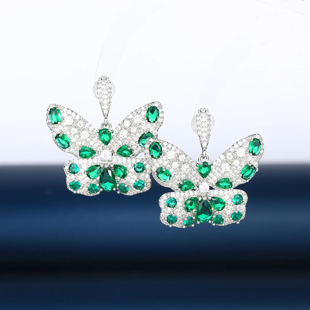 Bilincolor Light Luxury Fashion Zircon Butterfly Earrings for Wedding or Party for Black Friday