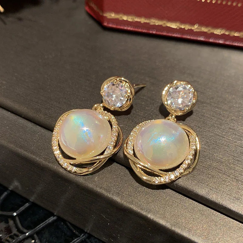 Bilincolor Luxury Mermaid Ji Pearl Earrings for Christmas "Gift