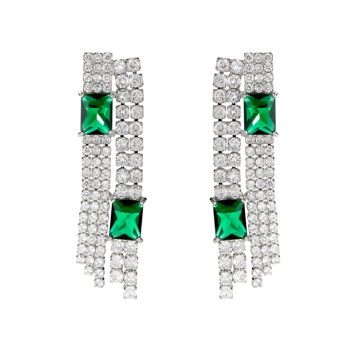 Bilincolor  Fashionable Square Colored Zircon Earrings for Women