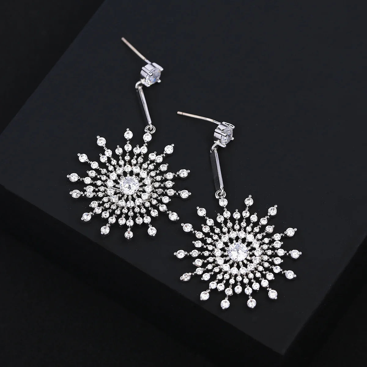 Bilincolor Luxury Round Zircon Earrings for Christmas "Gift