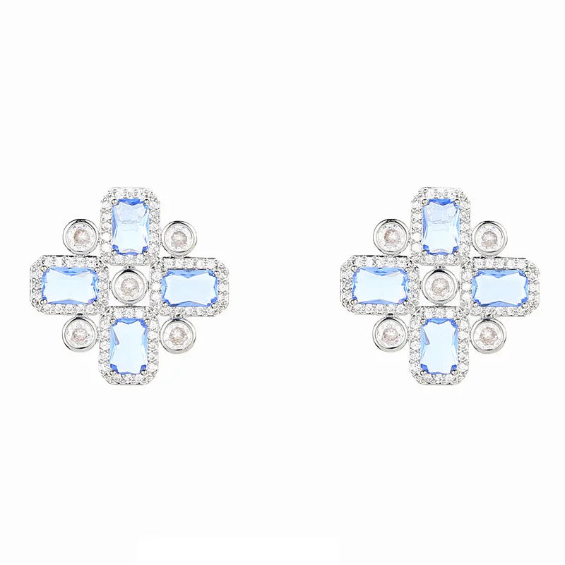 Bilincolor New luxurious Zircon Flower Earrings for Christmas "Gift