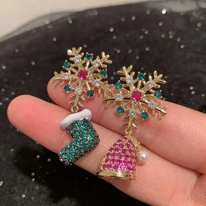 Bilincolor Luxury  Christmas Snowflake Earrings for Wedding or Party