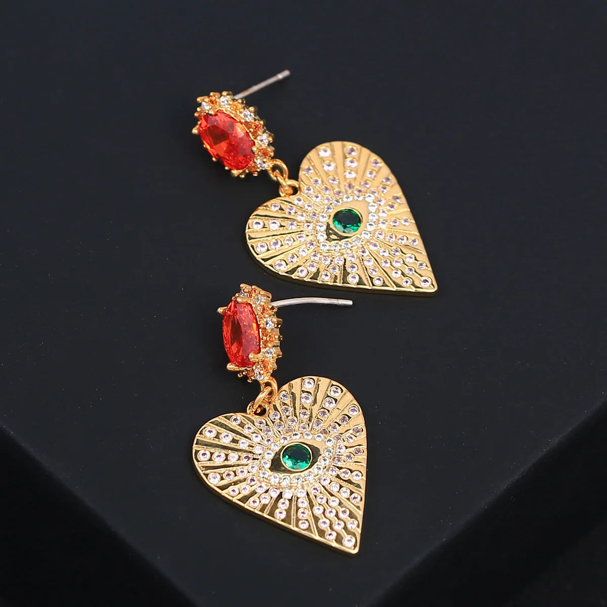 Luxury and Fashionable European and American Style Jewelry Personality Zircon Eye Earrings For Women or Girls'  Christmas Gift