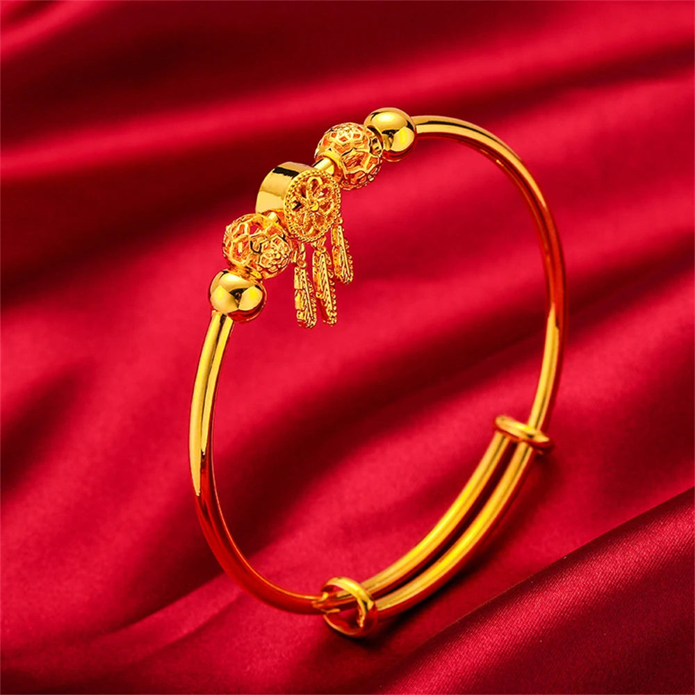 Women's Hand Bracelets Gold Color Feather Tassel Cuff Bangle Pulsera Femme Retro Jewelry Accessories Party Gifts Bijoux