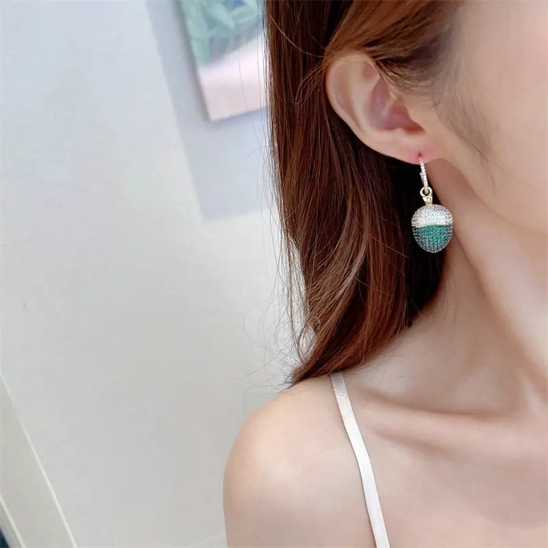 Bilincolor Squirrel Fruit Zircon Shaped Earrings for Women