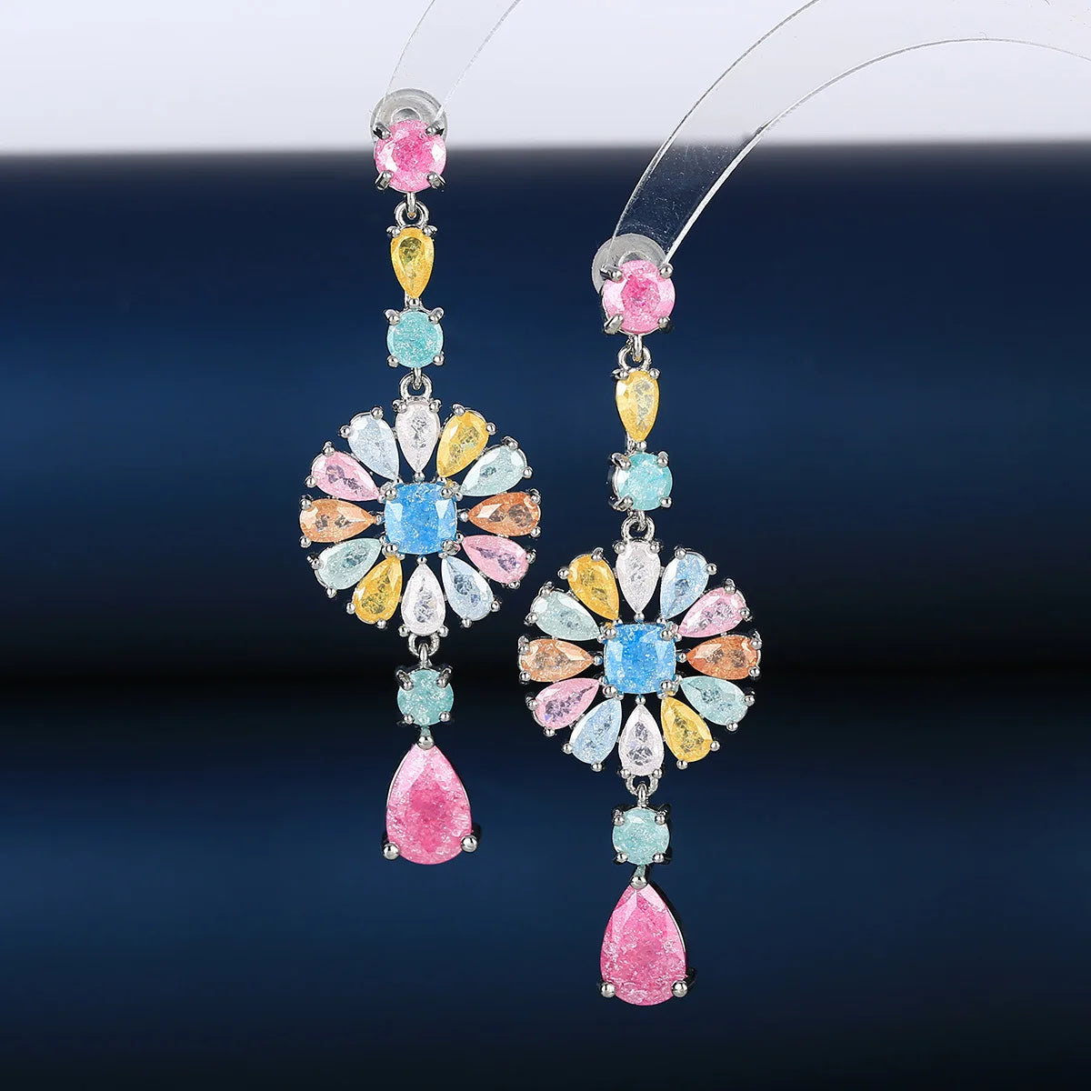 Luxury New Colored Zircon High-end Earrings  For Women or Girls  Chrismas' Gift