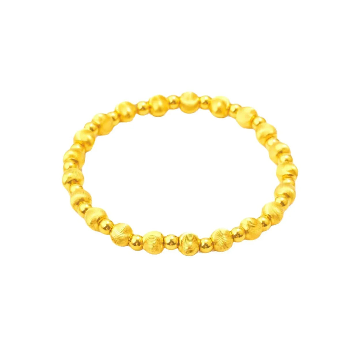 Dubai Gold Color 6mm Cat Eye Beaded Chain Bracelets for Women Wristband Adjustable Luxury Waterproof Jewelry Party Gif