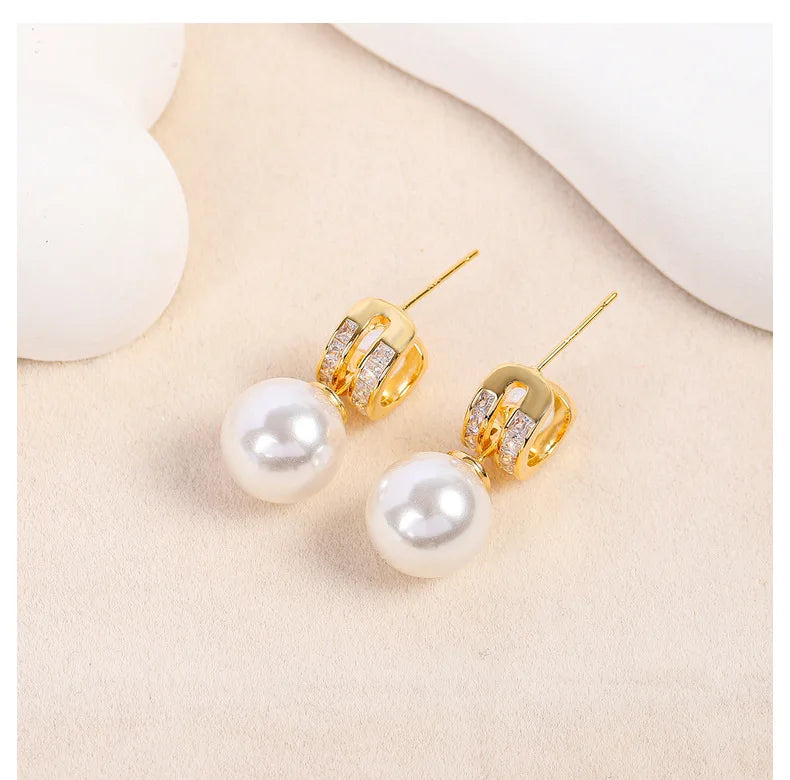 Bilincolor Korean Luxury Pearl Earrings For Women