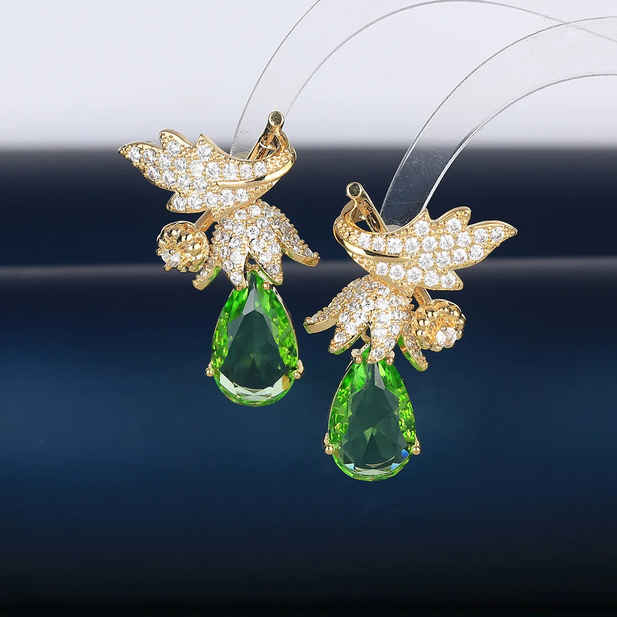 Luxury Zircon Flower Water Drop Earrings  For Women or Girls  Chrismas' Gift