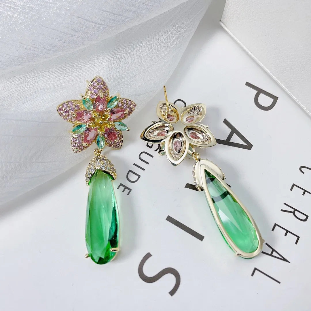 Bilincolor Fashion Three-Dimensional Flower Drop Earrings For Gift or  Party