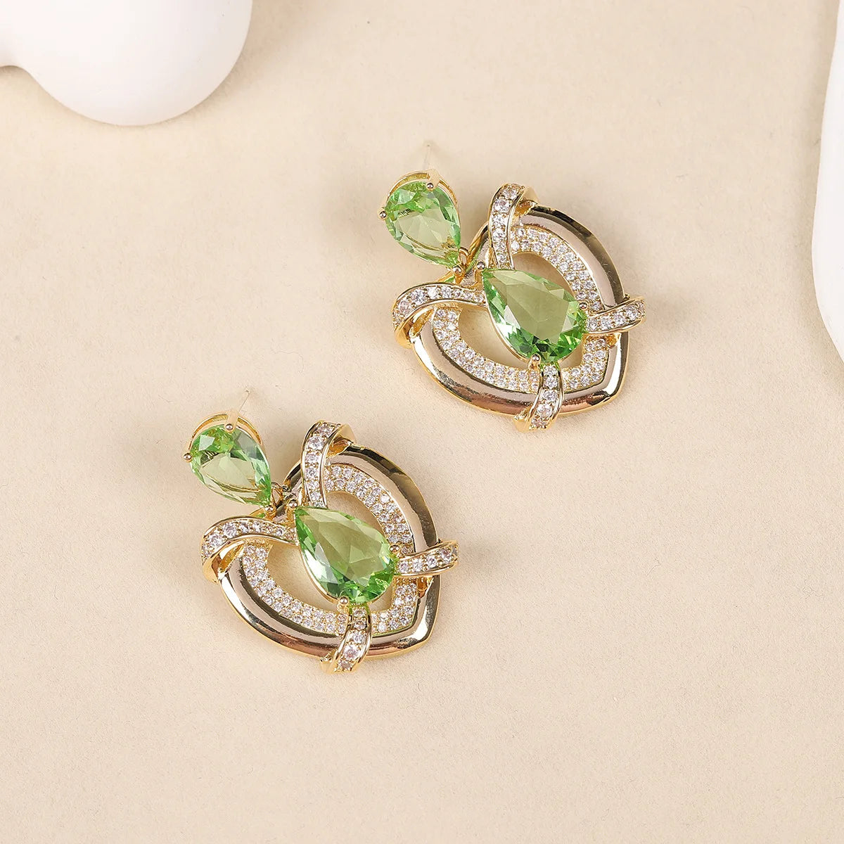 Bilincolor Heart Shaped Zircon Earrings  for Women