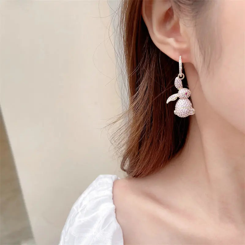 Bilincolor Luxurious and Sweet Girl  Temperament Rabbit Earrings