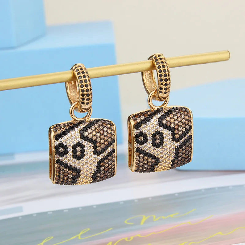 Bilincolor New Zircon Leopard Earrings for Women