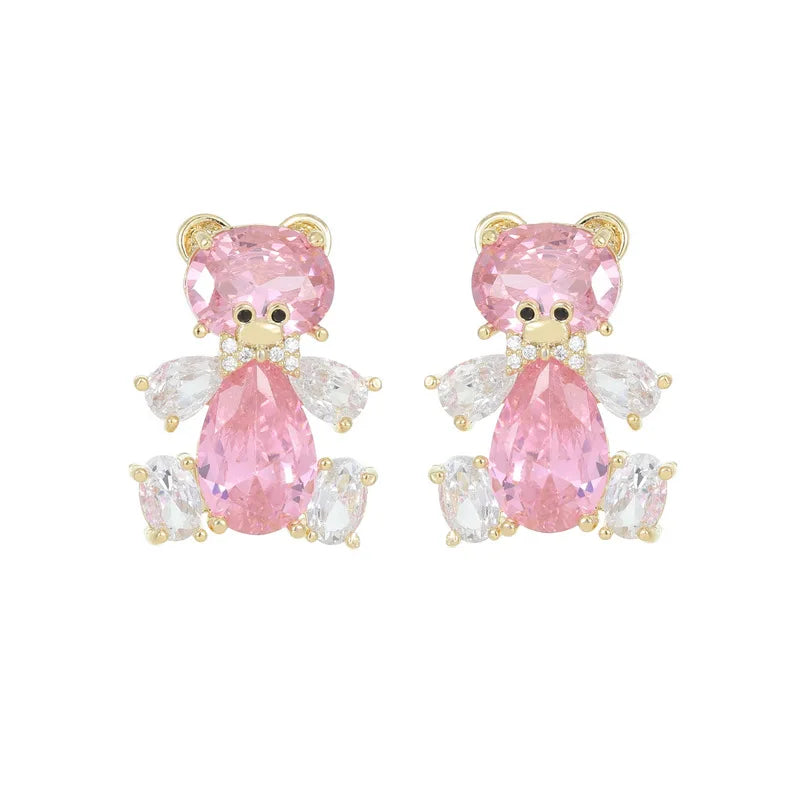 Bilincolor Sweet Temperament and Cute Little Bear Earrings for Women