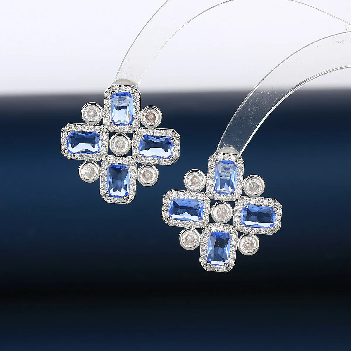 Bilincolor New luxurious Zircon Flower Earrings for Christmas "Gift