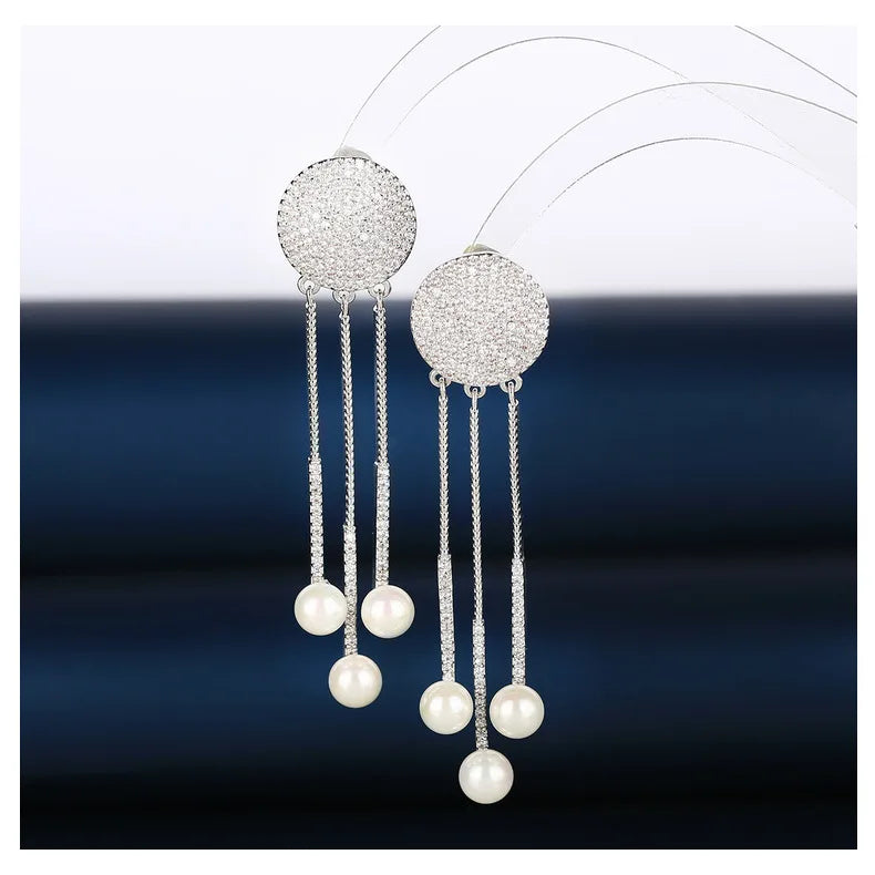 Bilincolor Luxury Round Zircon Earrings for Christmas "Gift