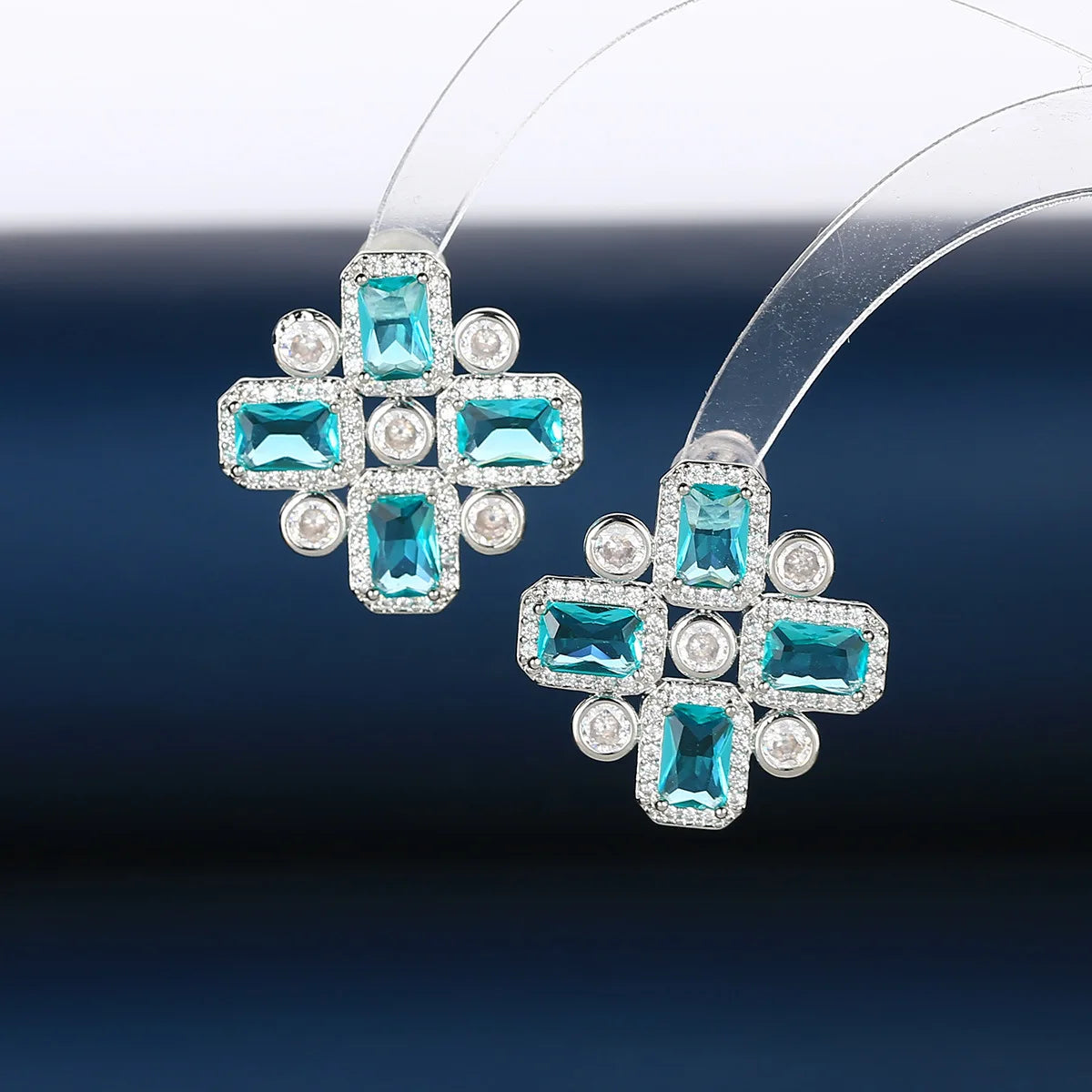 Bilincolor New luxurious Zircon Flower Earrings for Christmas "Gift