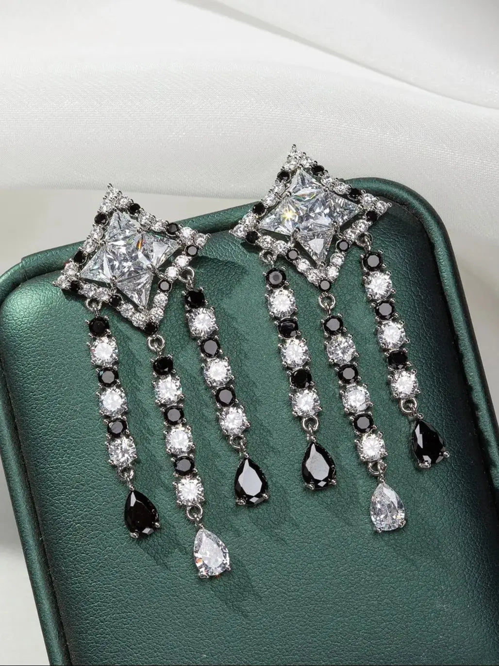 Bilincolor Star Zircon Tassel Earrings for Women