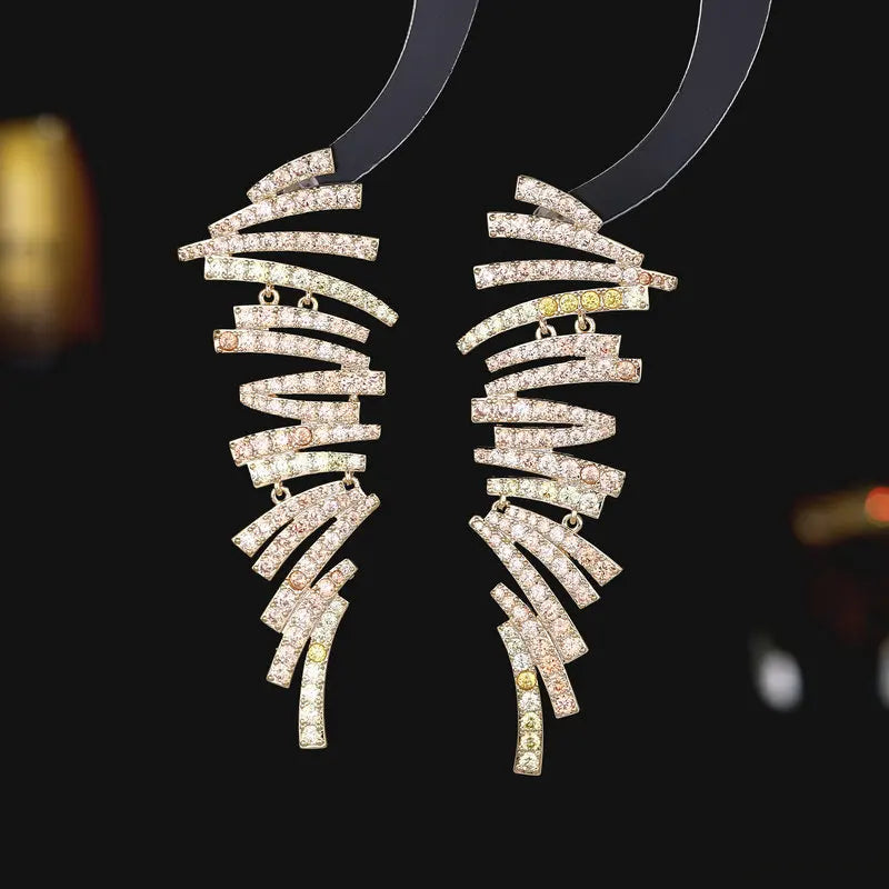 Bilincolor New  Geometric Creative Irregular Line Earrings for Women Paired with Banquet Dress