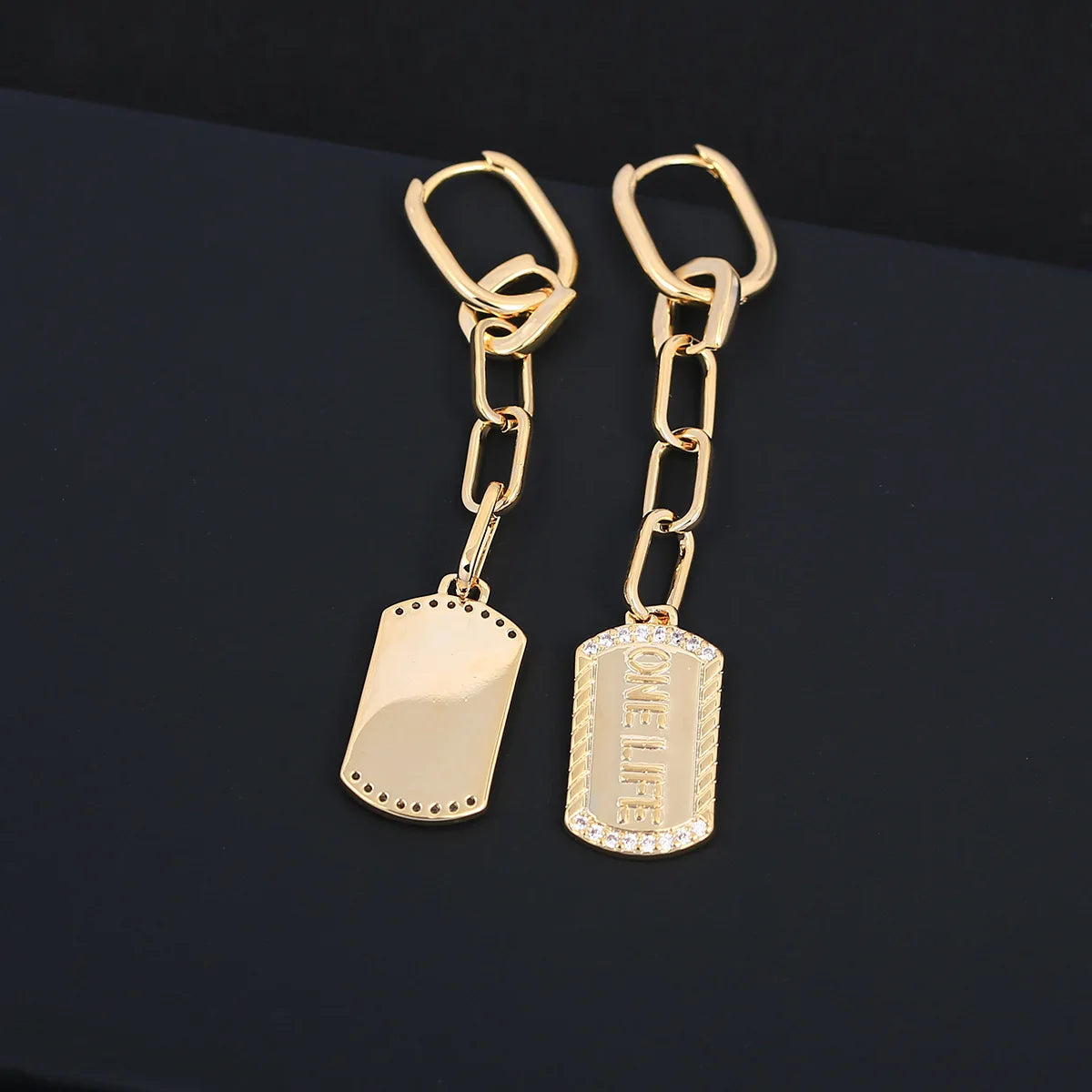 Bilincolor Luxury  Luxurious Zircon Letter Earrings for Wedding or Party