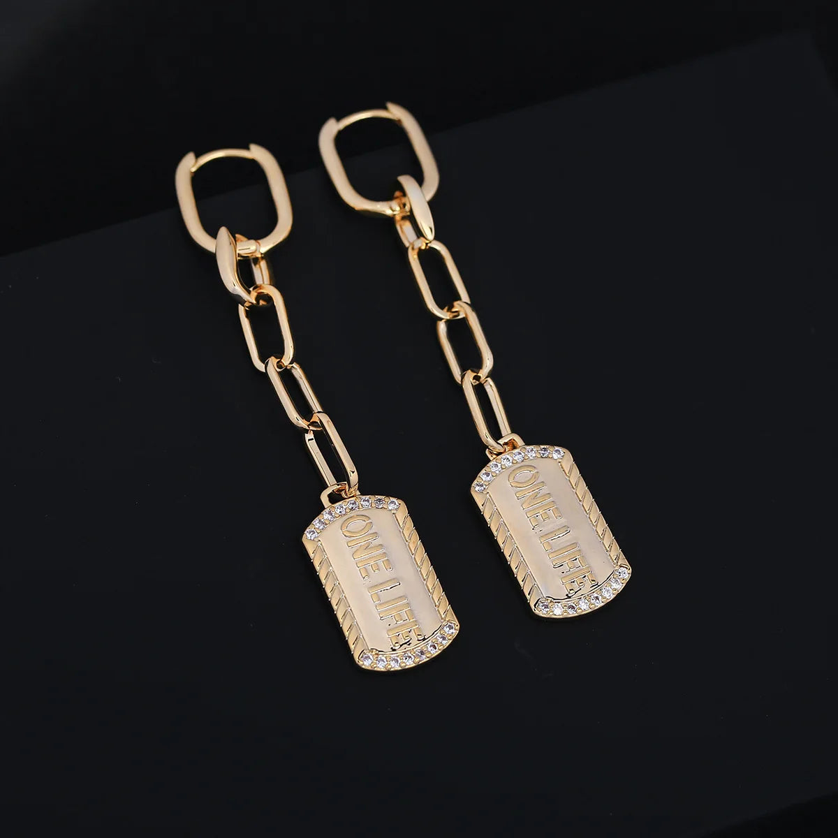 Bilincolor Luxury  Luxurious Zircon Letter Earrings for Wedding or Party