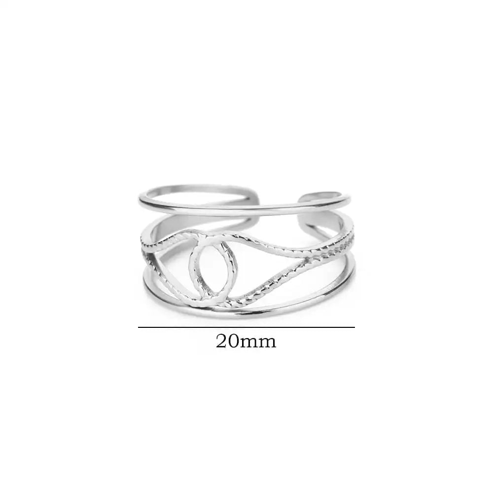 Open Heart Rings for Women Waterproof Premium Stainless Steel Ring Classic Glossy Aesthetic Jewelry Finger Accessories anillos