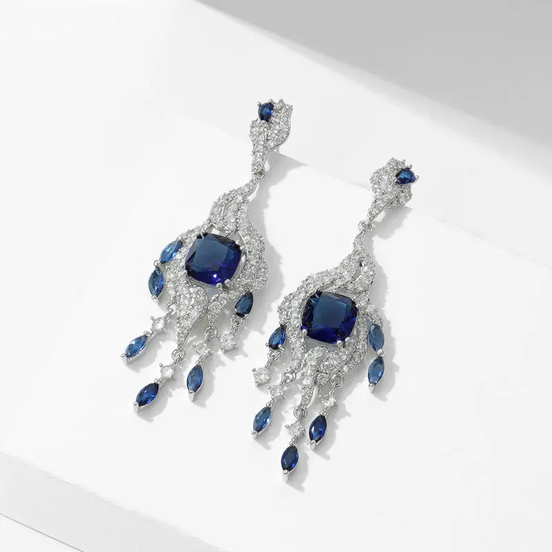 Bilincolor Luxury Zircon Inlaid Elegant Earrings  for  Wedding  or Party