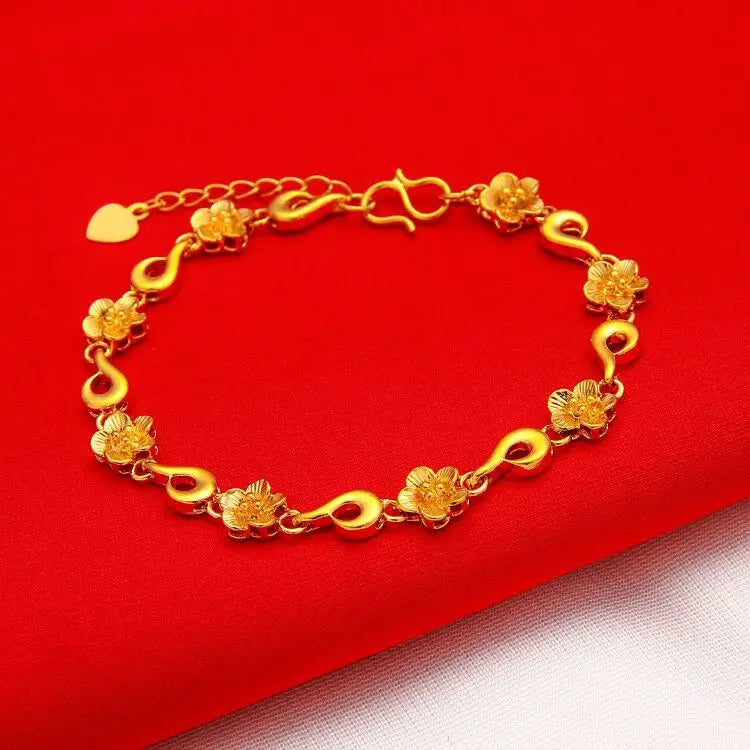 Women's Hand Bracelets Flower Chain Bracelet & Bangle Wristband Pulsera Femme Vintage Wedding Jewelry Accessories Wholesale Gift