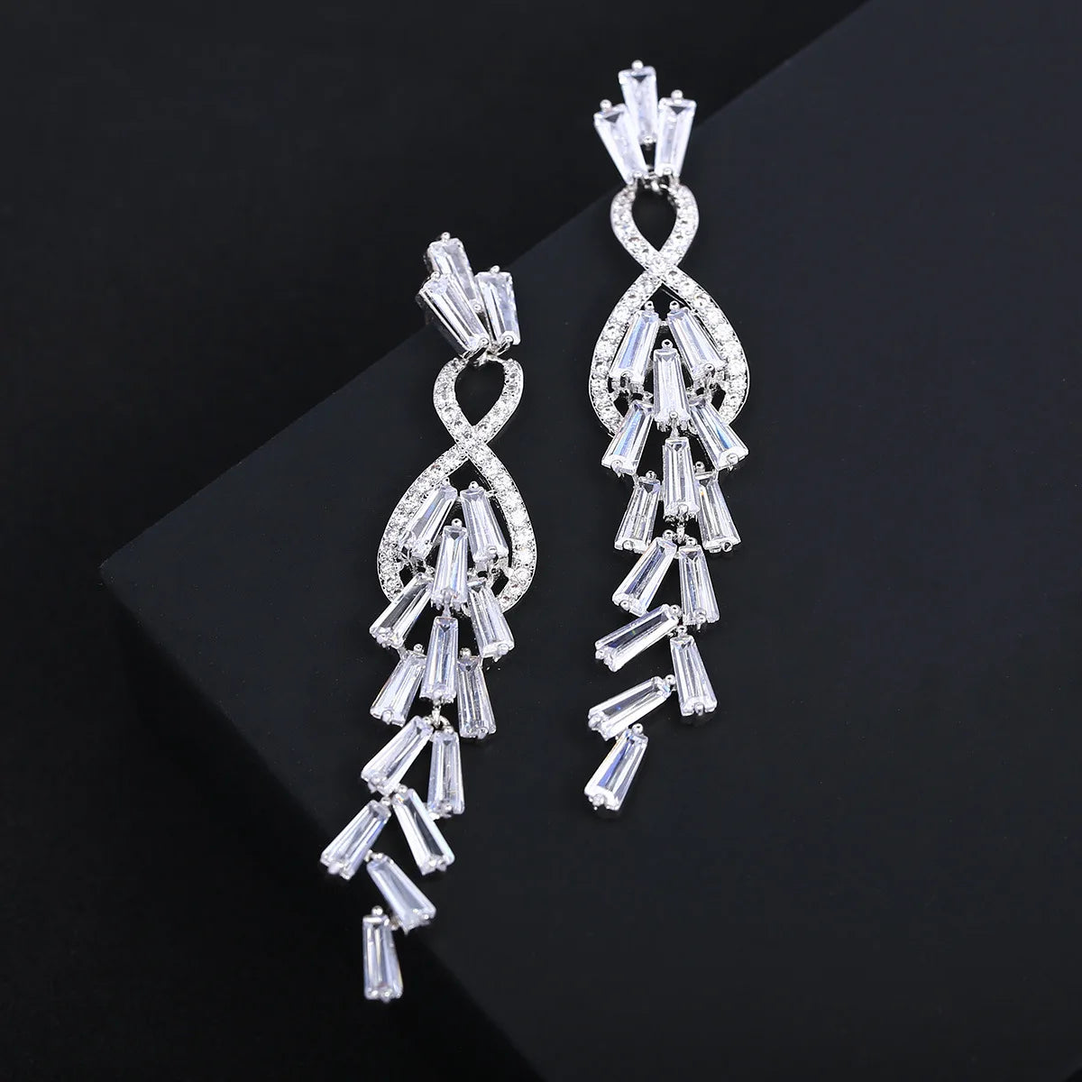 Luxury Zircon Long Earrings For Women or Girls  Chrismas' Gift